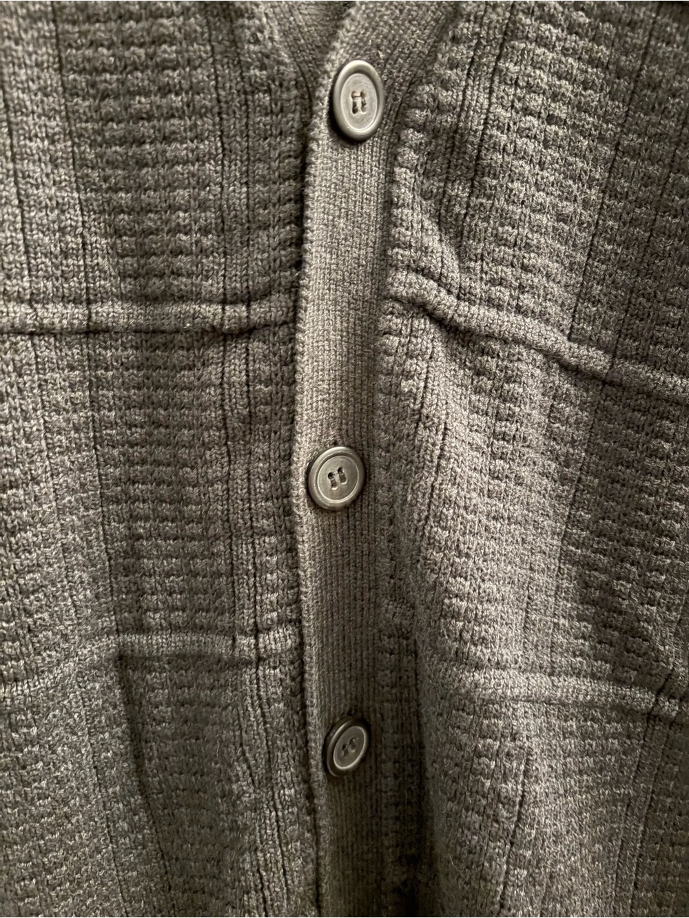 Oscar de la Renta Men's Charcoal Gray Button-Up Cardigan Sweater Large - Picture 3 of 7